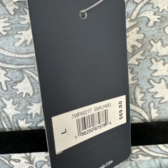 Lucky Brand womens large top blouse Blue MSRP $69.50 7wp6921T - Picture 2 of 12